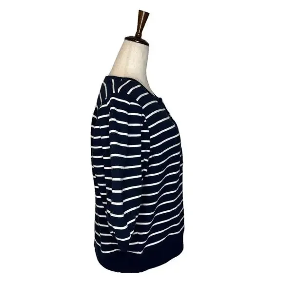 Rails Dom Sweatshirt Womens L Navy White Stripe Crewneck Comfort Chic NWT $158 - Picture 5 of 9